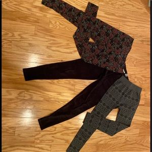 Bundle with 3 pairs of leggings. $30 for all 3